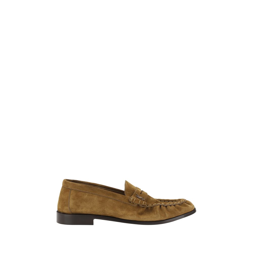 Saint Laurent Brown Calf Leather Bos Taurus Slip-On Loafers Curated Luxury Accessories by Orvyn