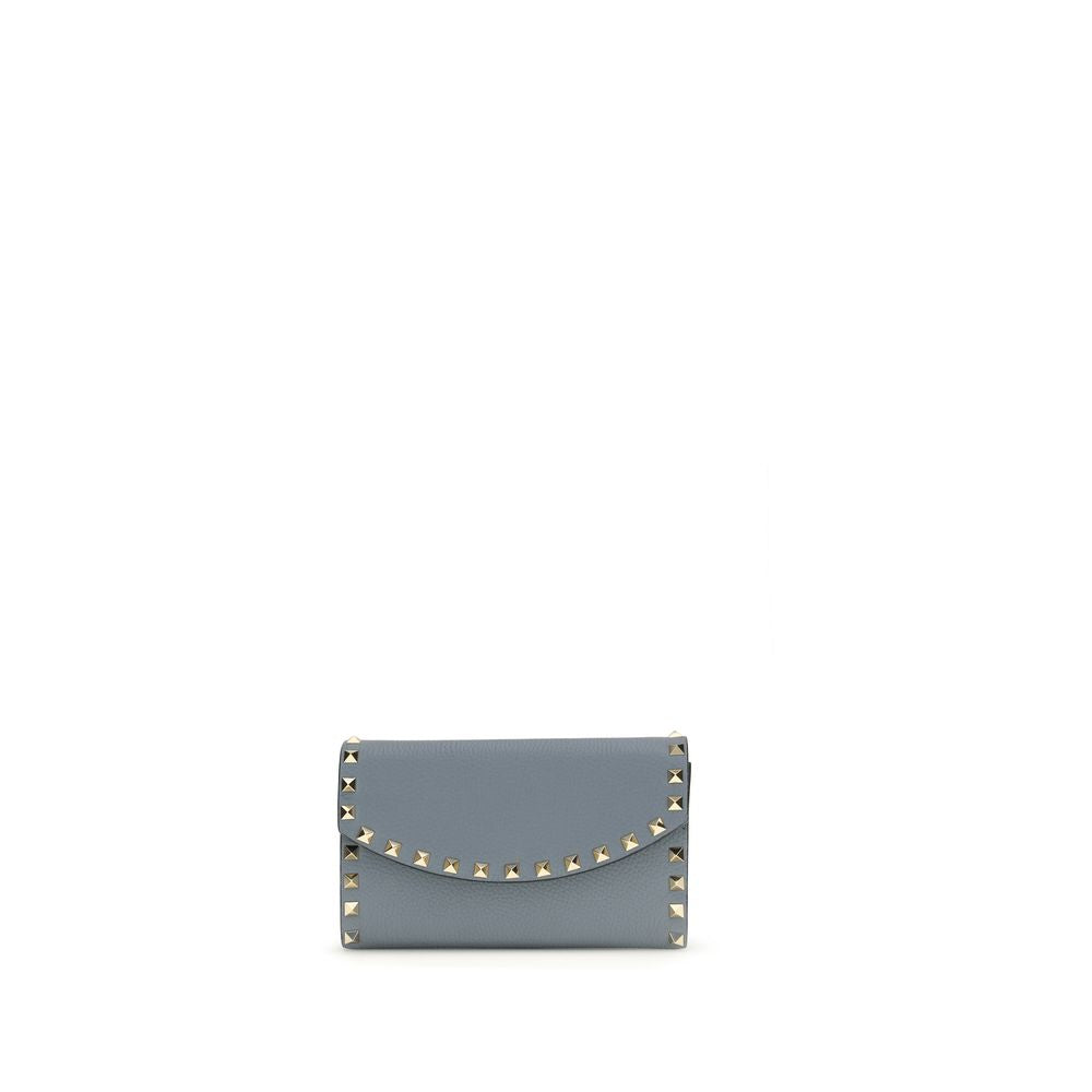 Valentino Garavani Blue Calf Leather Bos Taurus Wallet Curated Luxury Accessories by Orvyn