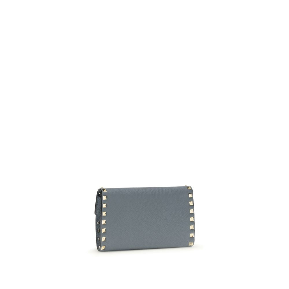 Valentino Garavani Blue Calf Leather Bos Taurus Wallet Curated Luxury Accessories by Orvyn
