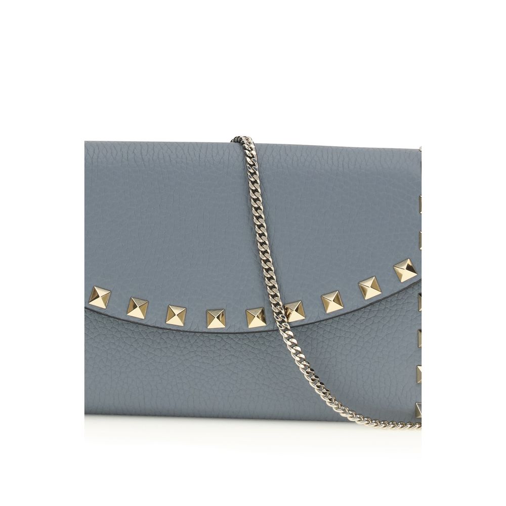 Valentino Garavani Blue Calf Leather Bos Taurus Wallet Curated Luxury Accessories by Orvyn