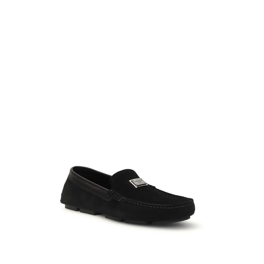 Dolce & Gabbana Black Calf Leather Bos Taurus Slip-On Loafers Curated Luxury Accessories by Orvyn