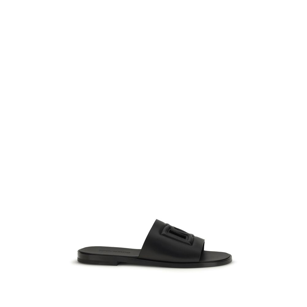 Dolce & Gabbana Black 'Slip-On' Mini Sandals schwarz