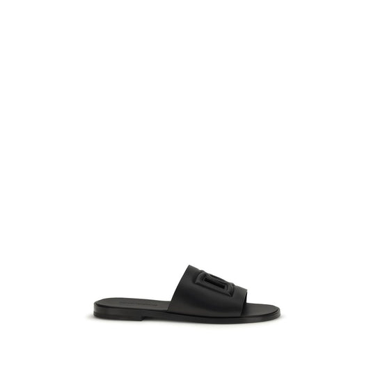 Dolce & Gabbana Black 'Slip-On' Mini Sandals schwarz
