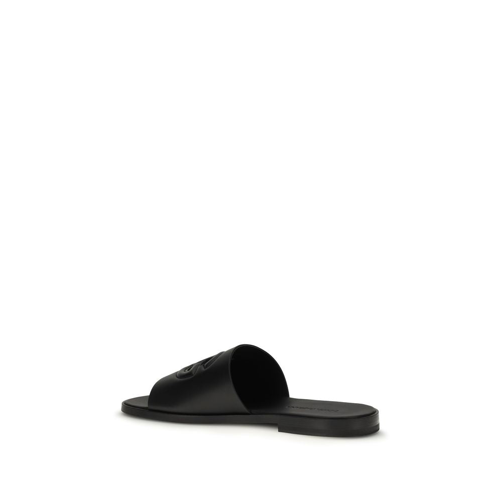 Dolce & Gabbana Black 'Slip-On' Mini Sandals schwarz
