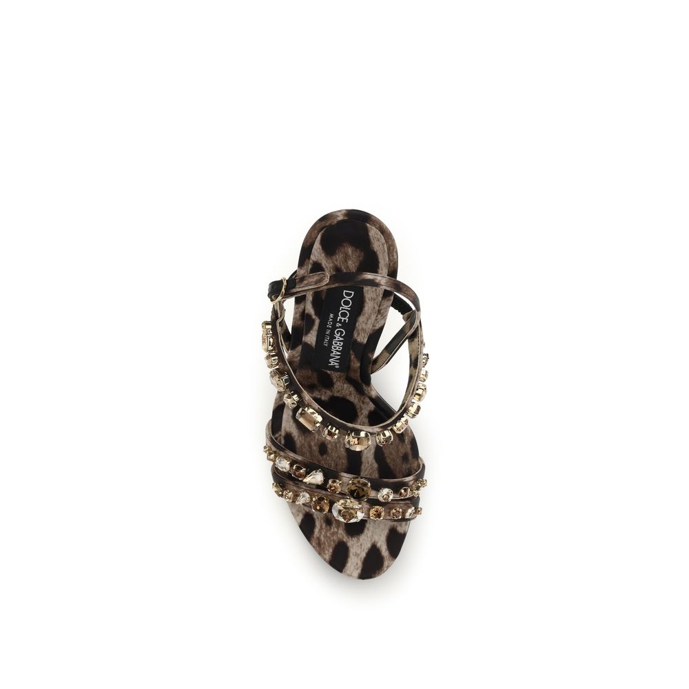 Dolce & Gabbana Brown Fabric Stiletto Heel Sandals Curated Luxury Accessories by Orvyn