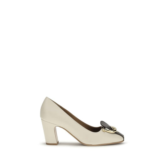 Ferragamo Beige Calf Leather Bos Taurus High Heel Pumps Curated Luxury Accessories by Orvyn
