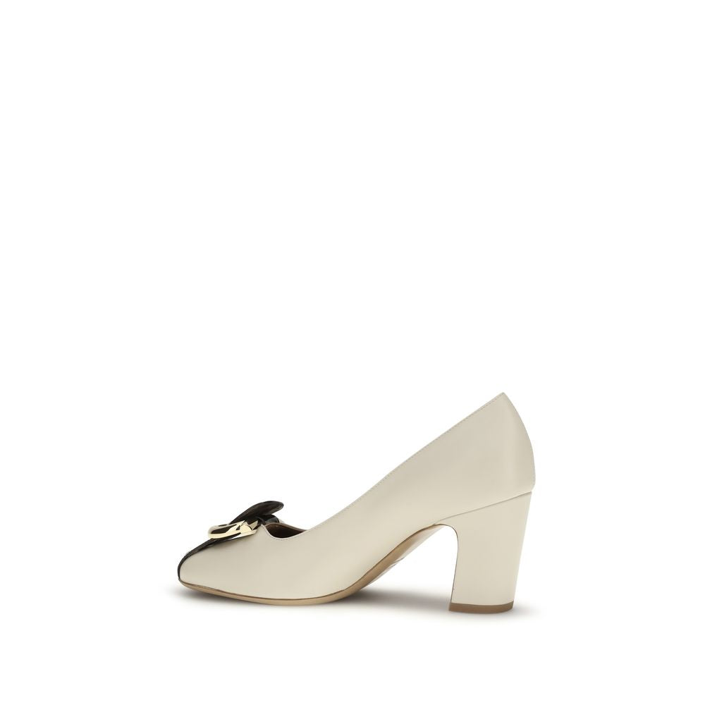 Ferragamo Beige Calf Leather Bos Taurus High Heel Pumps Curated Luxury Accessories by Orvyn