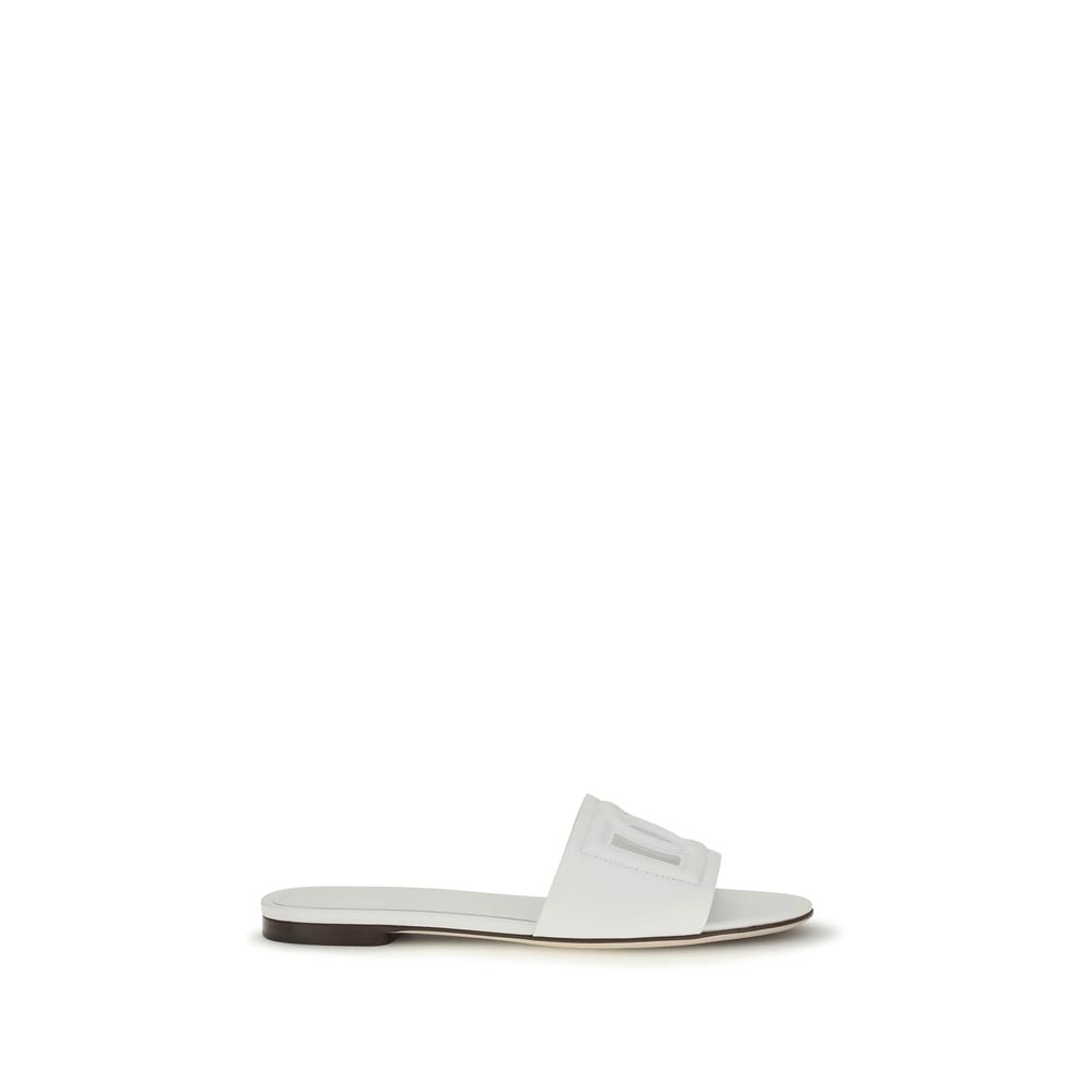 Dolce & Gabbana White Calf Leather Bos Taurus Sandals Curated Luxury Accessories by Orvyn