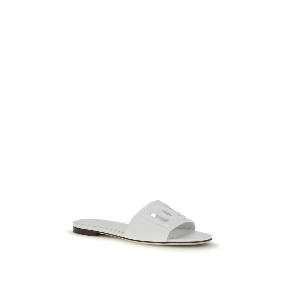 Dolce & Gabbana White Calf Leather Bos Taurus Sandals Curated Luxury Accessories by Orvyn