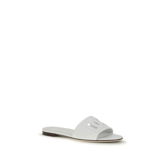 Dolce & Gabbana White Calf Leather Bos Taurus Sandals Curated Luxury Accessories by Orvyn