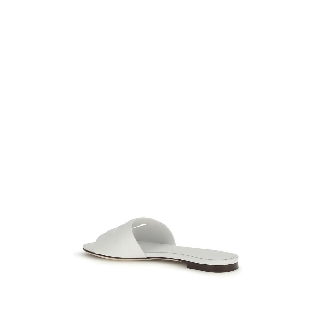 Dolce & Gabbana White Calf Leather Bos Taurus Sandals Curated Luxury Accessories by Orvyn