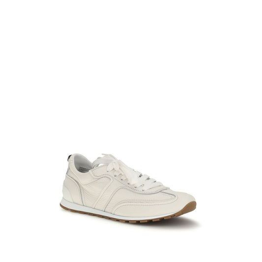 Brunello Cucinelli White Calf Leather Bos Taurus Low Top Sneakers Curated Luxury Accessories by Orvyn