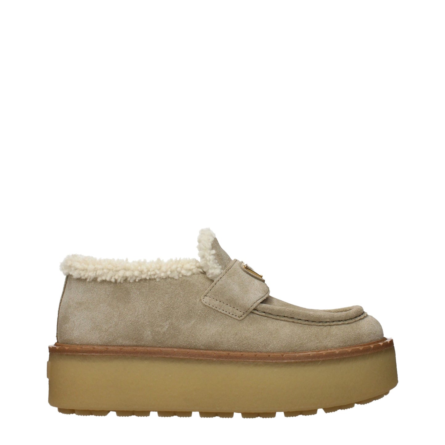 Prada Beige Leather Platform Loafers Curated Luxury Accessories by Orvyn
