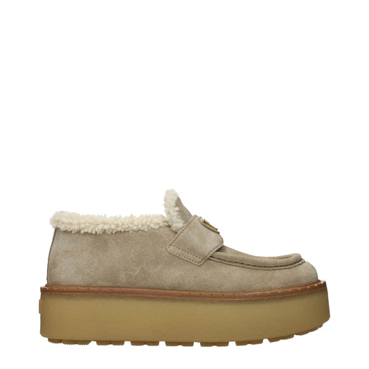 Prada Beige Leather Platform Loafers Curated Luxury Accessories by Orvyn