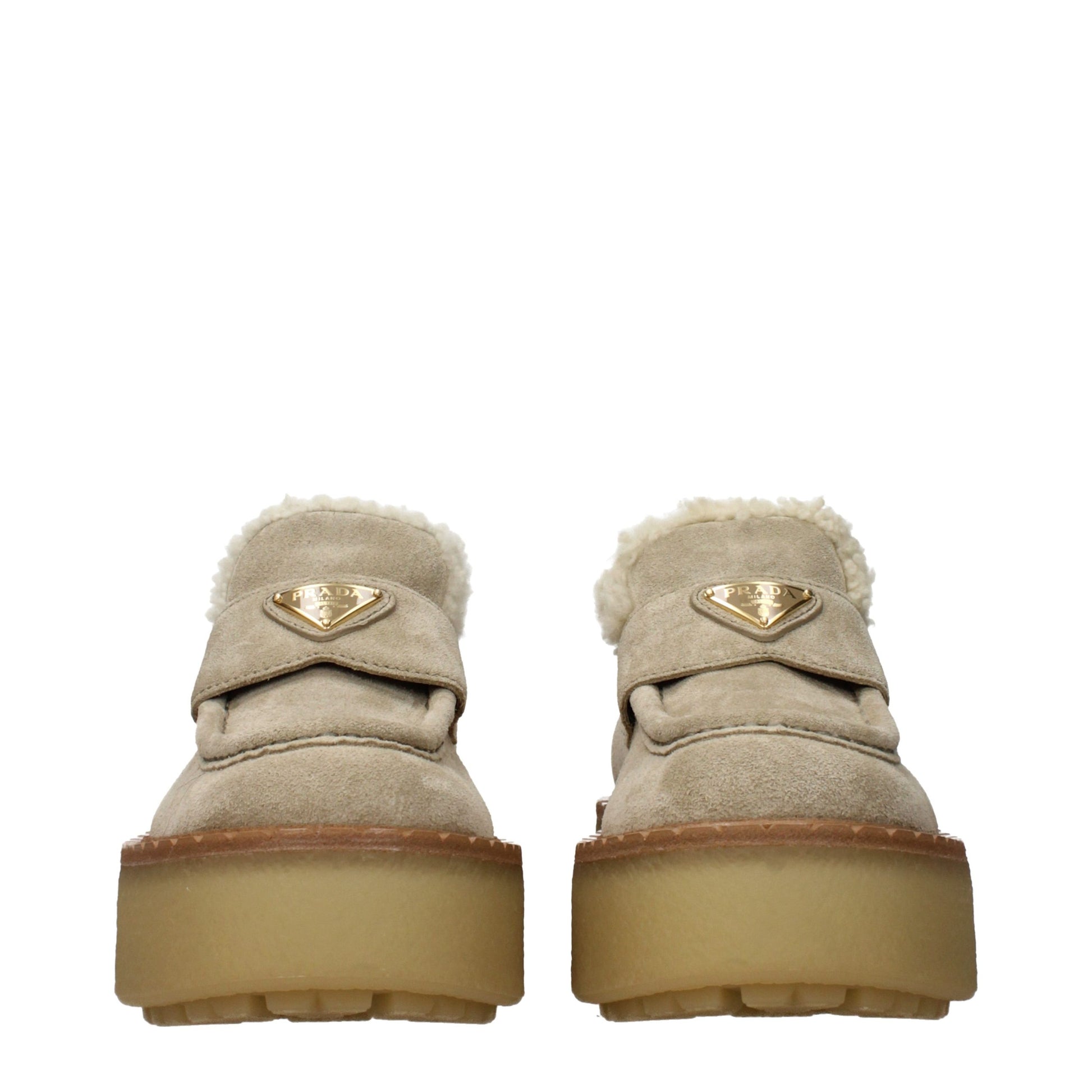 Prada Beige Leather Platform Loafers Curated Luxury Accessories by Orvyn