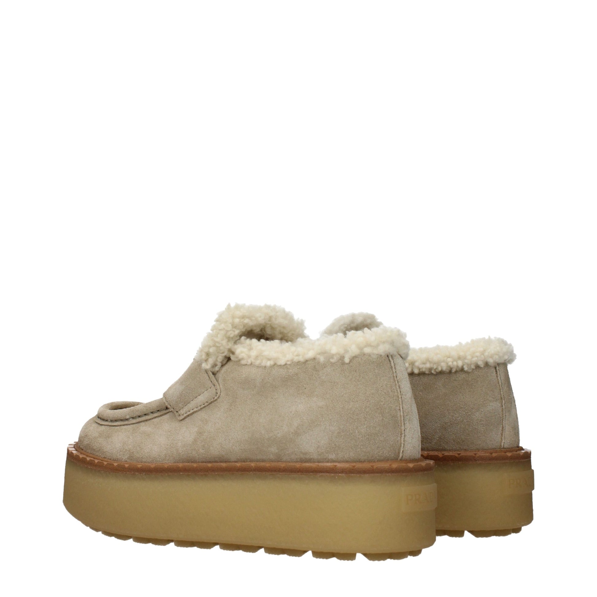Prada Beige Leather Platform Loafers Curated Luxury Accessories by Orvyn
