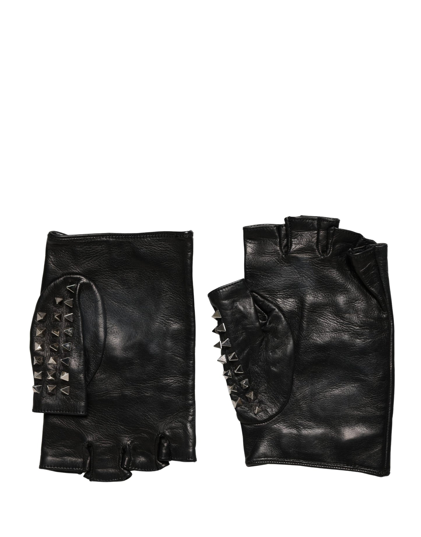 Dolce & Gabbana Black Embellished Wrist Length Mitten Women Gloves Curated Luxury Accessories by Orvyn