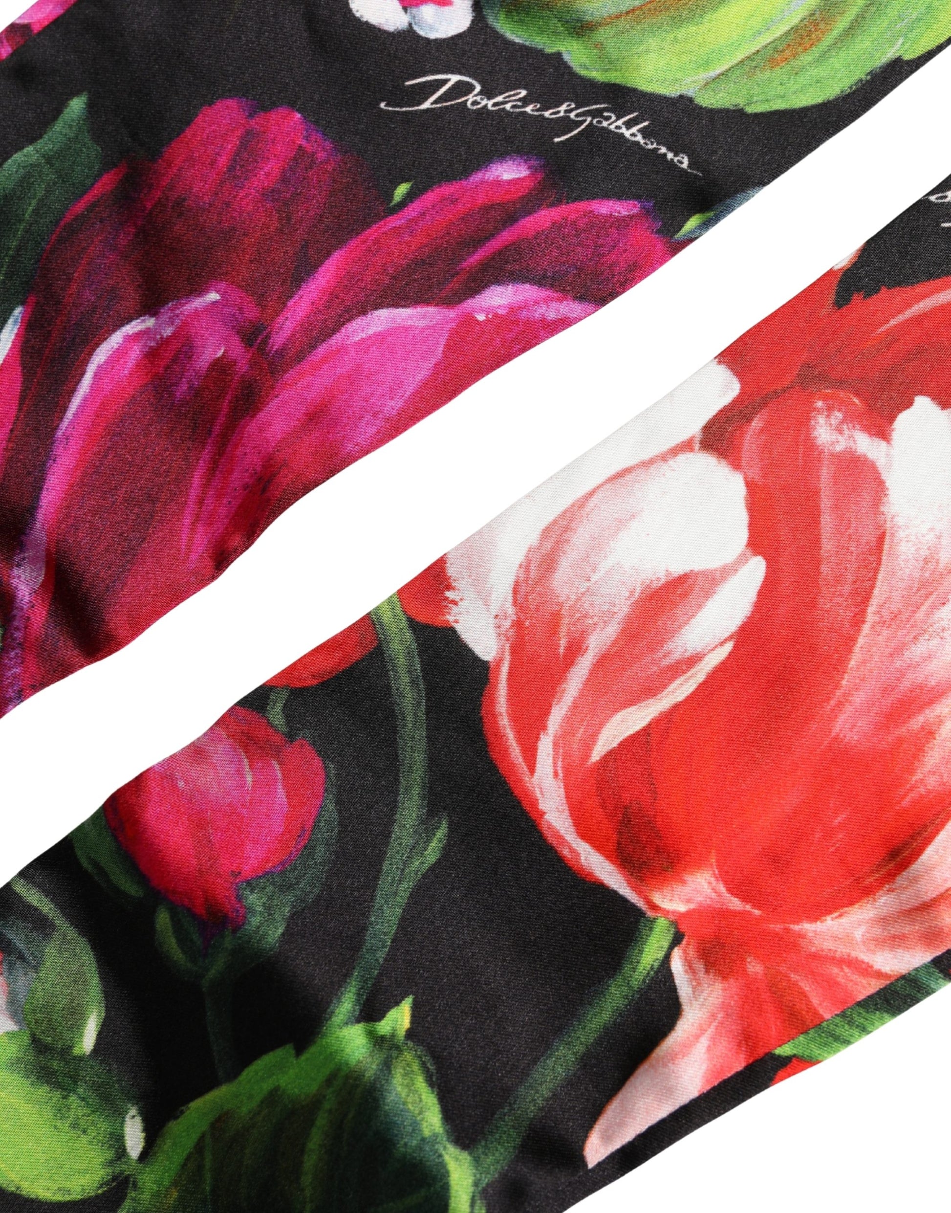 Dolce & Gabbana Multicolor Floral Print Elbow Length Women Gloves Curated Luxury Accessories by Orvyn
