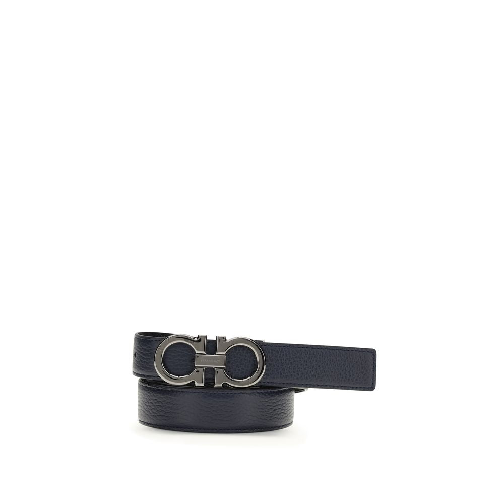 Ferragamo Blue Calf Leather Bos Taurus Regular Belt Curated Luxury Accessories by Orvyn