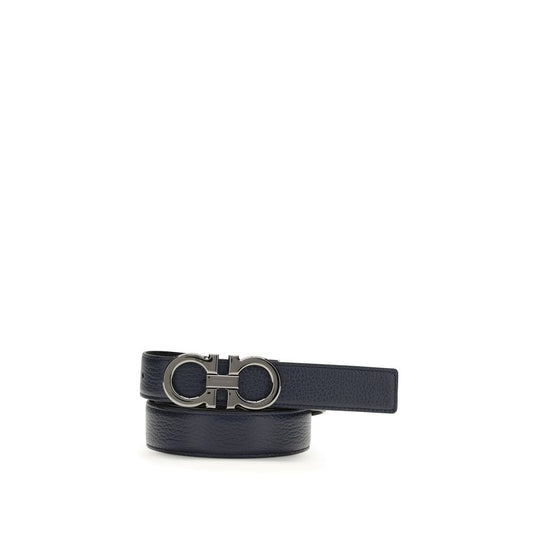 Ferragamo Blue Calf Leather Bos Taurus Regular Belt Curated Luxury Accessories by Orvyn