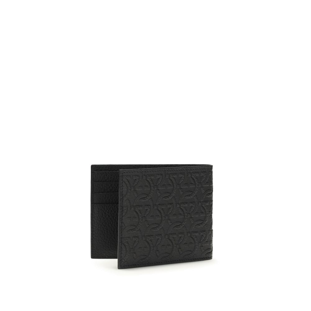 Ferragamo Black Calf Leather Bos Taurus Wallet Curated Luxury Accessories by Orvyn