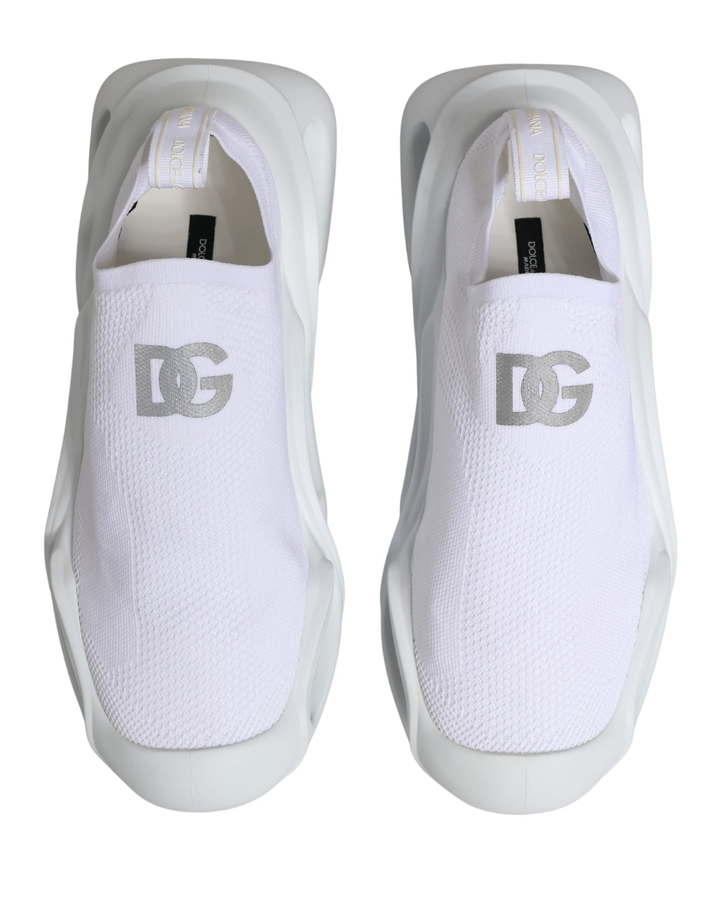 Dolce & Gabbana White Slip On Wave Low Top Sneakers Shoes Curated Luxury Accessories by Orvyn