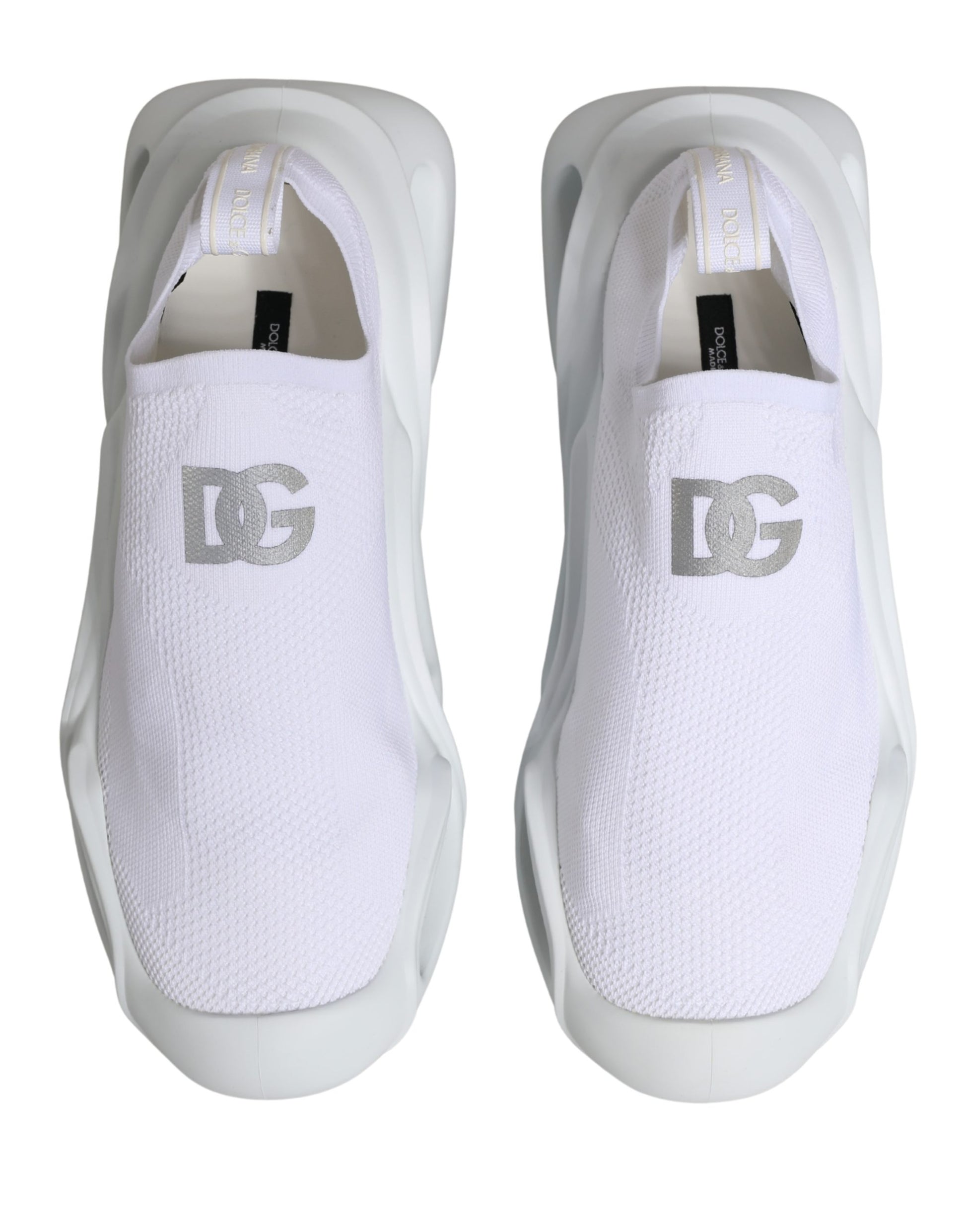 Dolce & Gabbana White Slip On Wave Low Top Sneakers Shoes Curated Luxury Accessories by Orvyn
