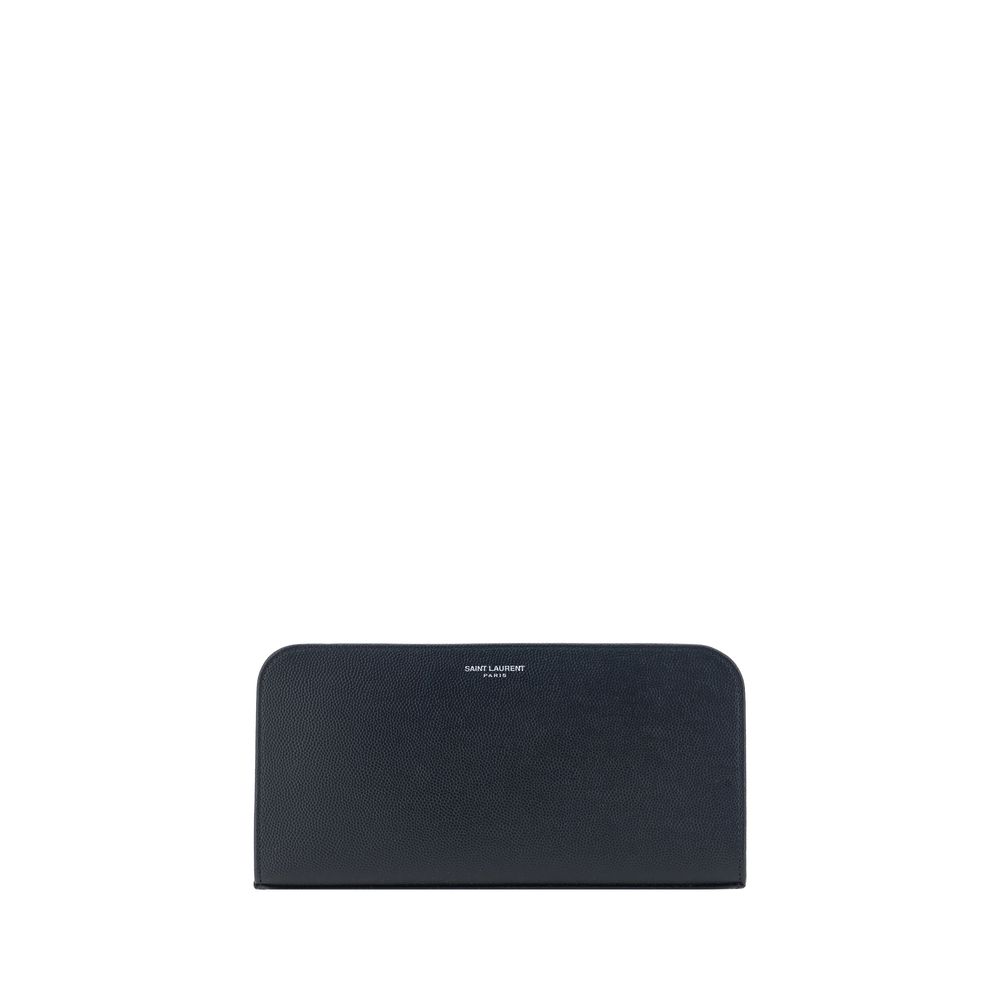 Saint Laurent Black Calf Leather Bos Taurus Wallet Curated Luxury Accessories by Orvyn