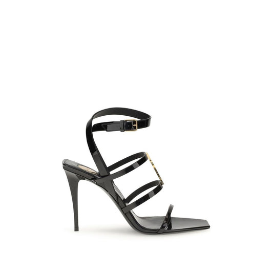 Saint Laurent Black Cassandra Sandals