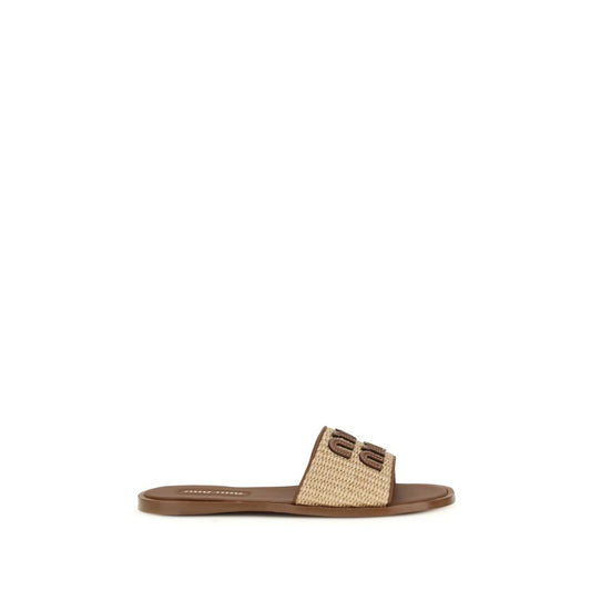 Miu Miu Beige Nylon Slippers Curated Luxury Accessories by Orvyn