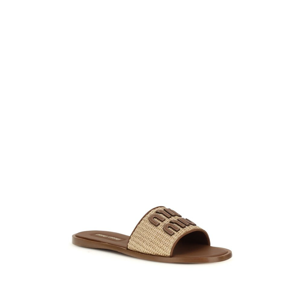 Miu Miu Beige Nylon Slippers Curated Luxury Accessories by Orvyn