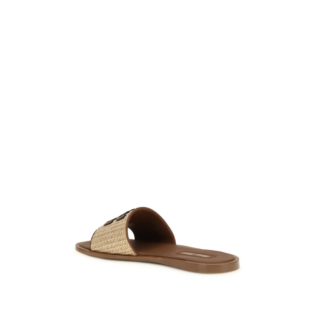 Miu Miu Beige Nylon Slippers Curated Luxury Accessories by Orvyn