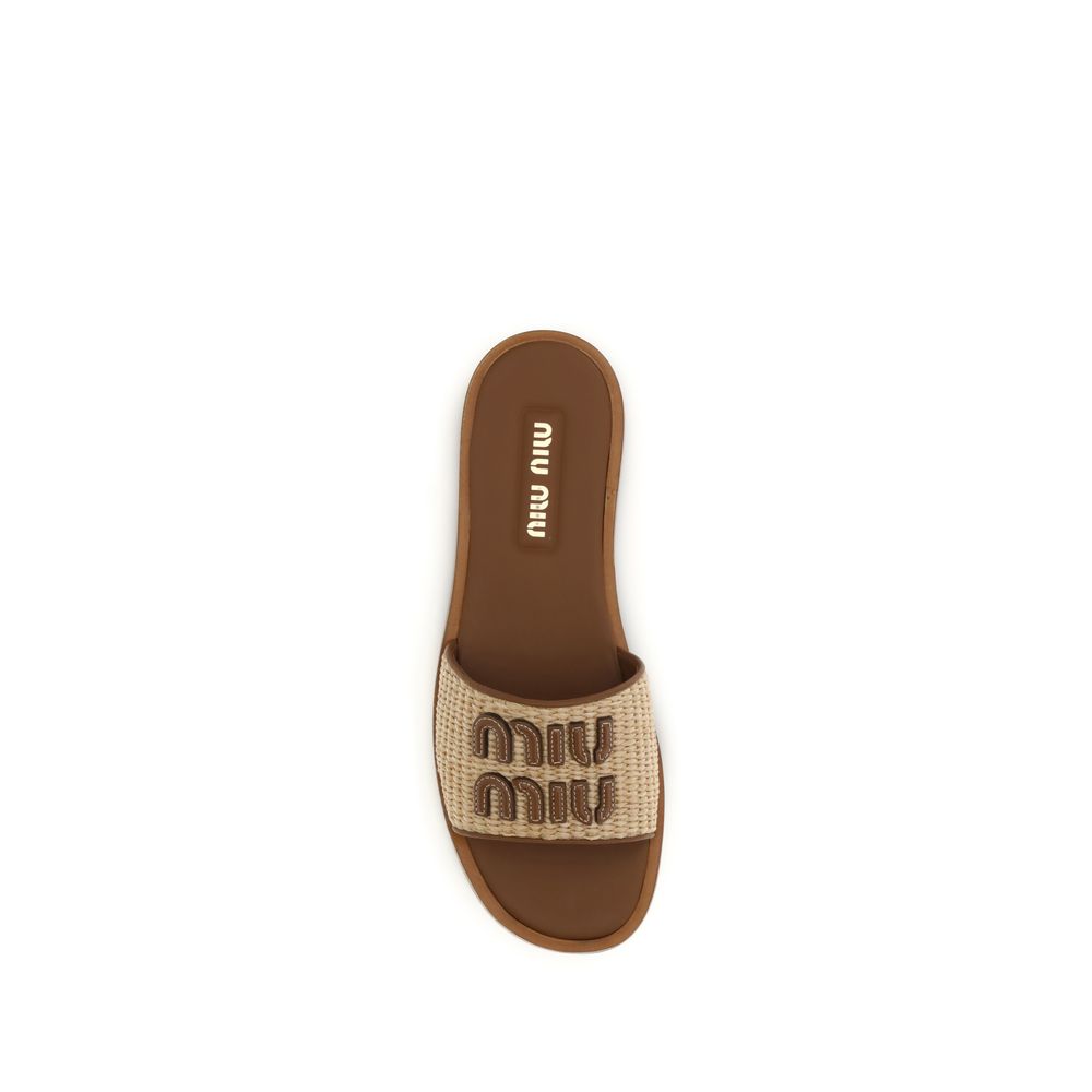Miu Miu Beige Nylon Slippers Curated Luxury Accessories by Orvyn