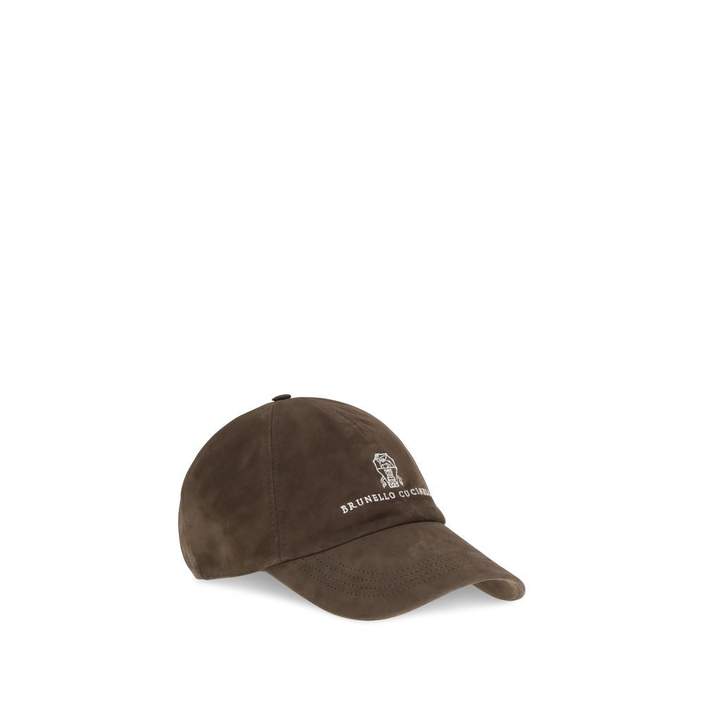 Brunello Cucinelli Brown Calf Leather Bos Taurus Cap (Baseball Hat) Curated Luxury Accessories by Orvyn