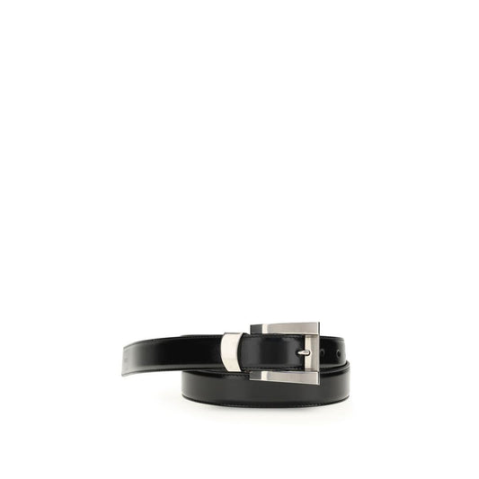 Versace Black Calf Leather Bos Taurus Regular Belt Curated Luxury Accessories by Orvyn