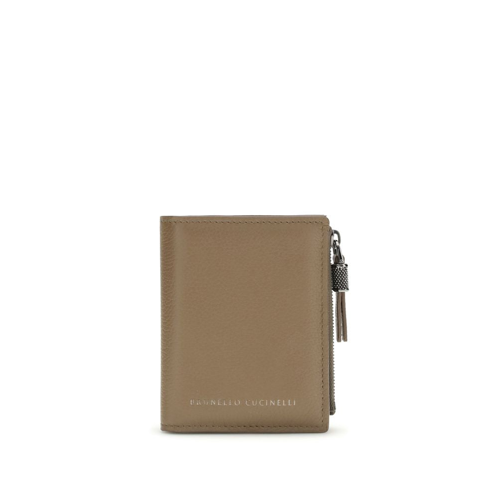 Brunello Cucinelli Beige Calf Leather Bos Taurus Wallet Curated Luxury Accessories by Orvyn