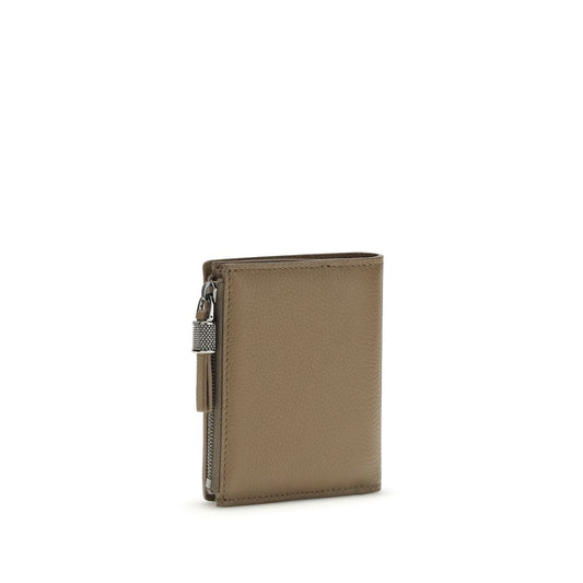 Brunello Cucinelli Beige Calf Leather Bos Taurus Wallet Curated Luxury Accessories by Orvyn