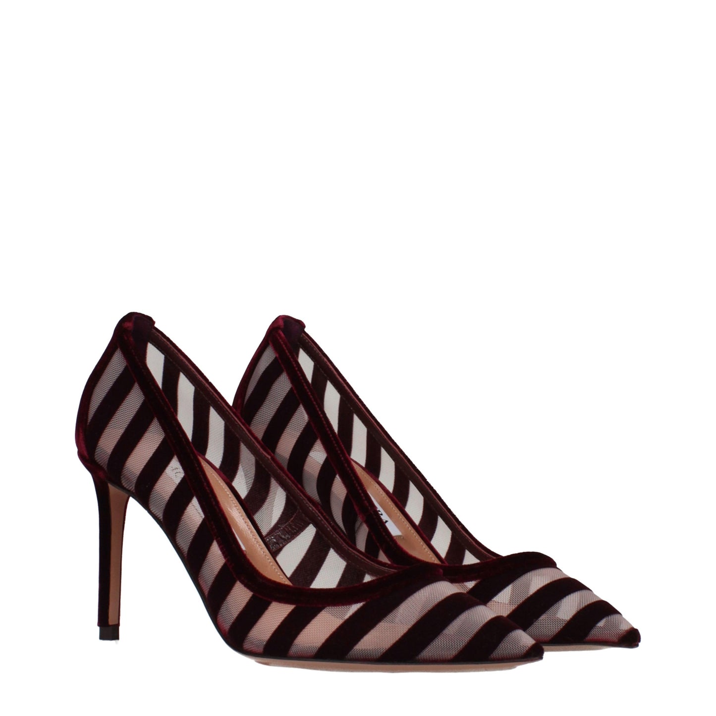 Aquazzura Transparent Velvet Mid Heel Pumps Curated Luxury Accessories by Orvyn
