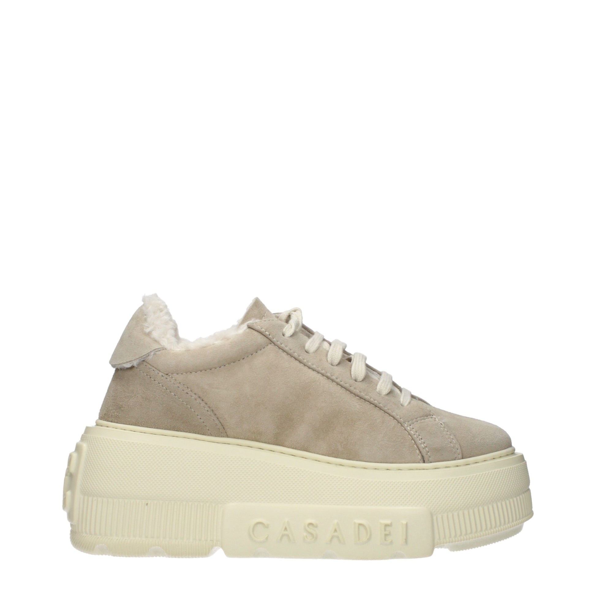 Casadei Beige Leather Chunky Sneakers Curated Luxury Accessories by Orvyn