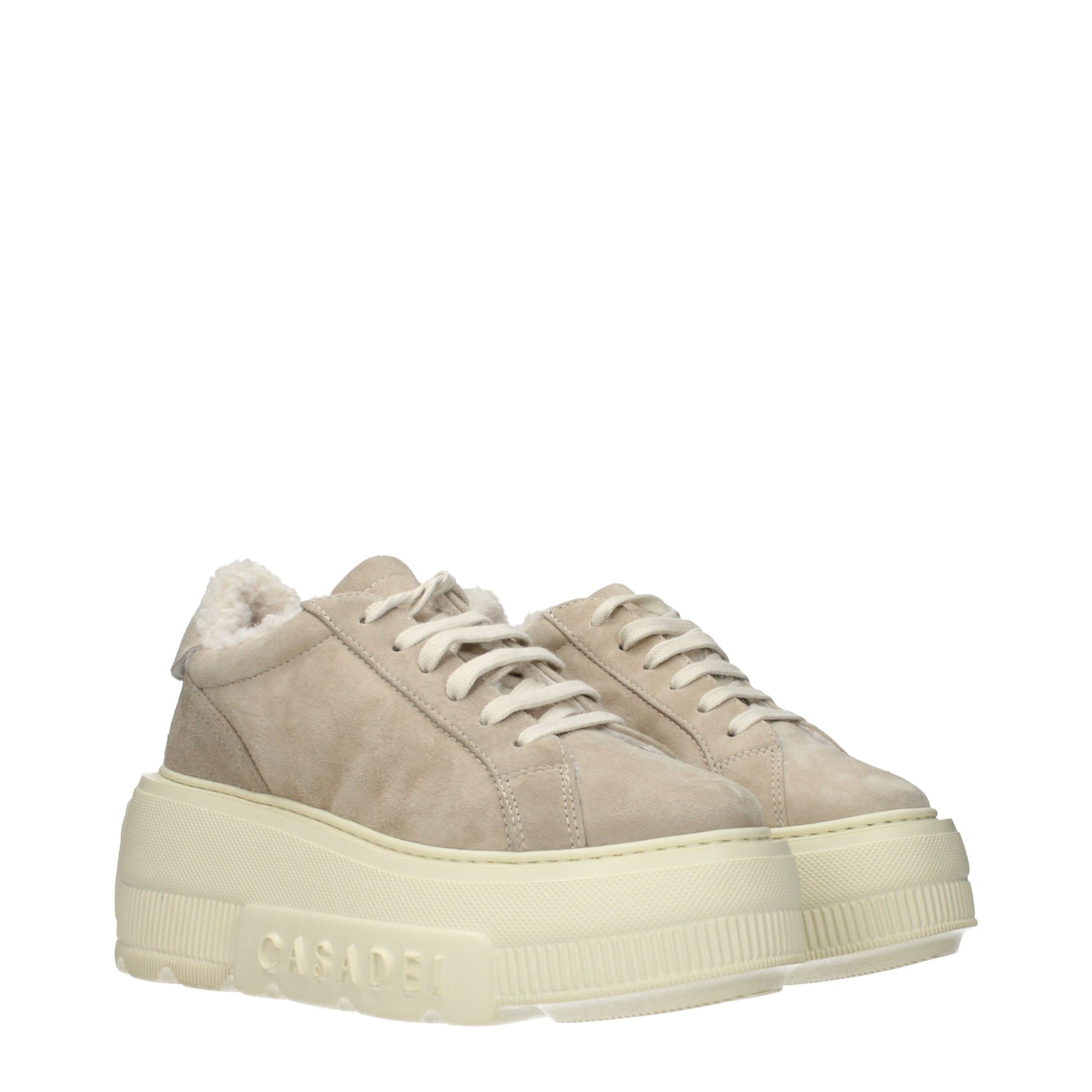 Casadei Beige Leather Chunky Sneakers Curated Luxury Accessories by Orvyn