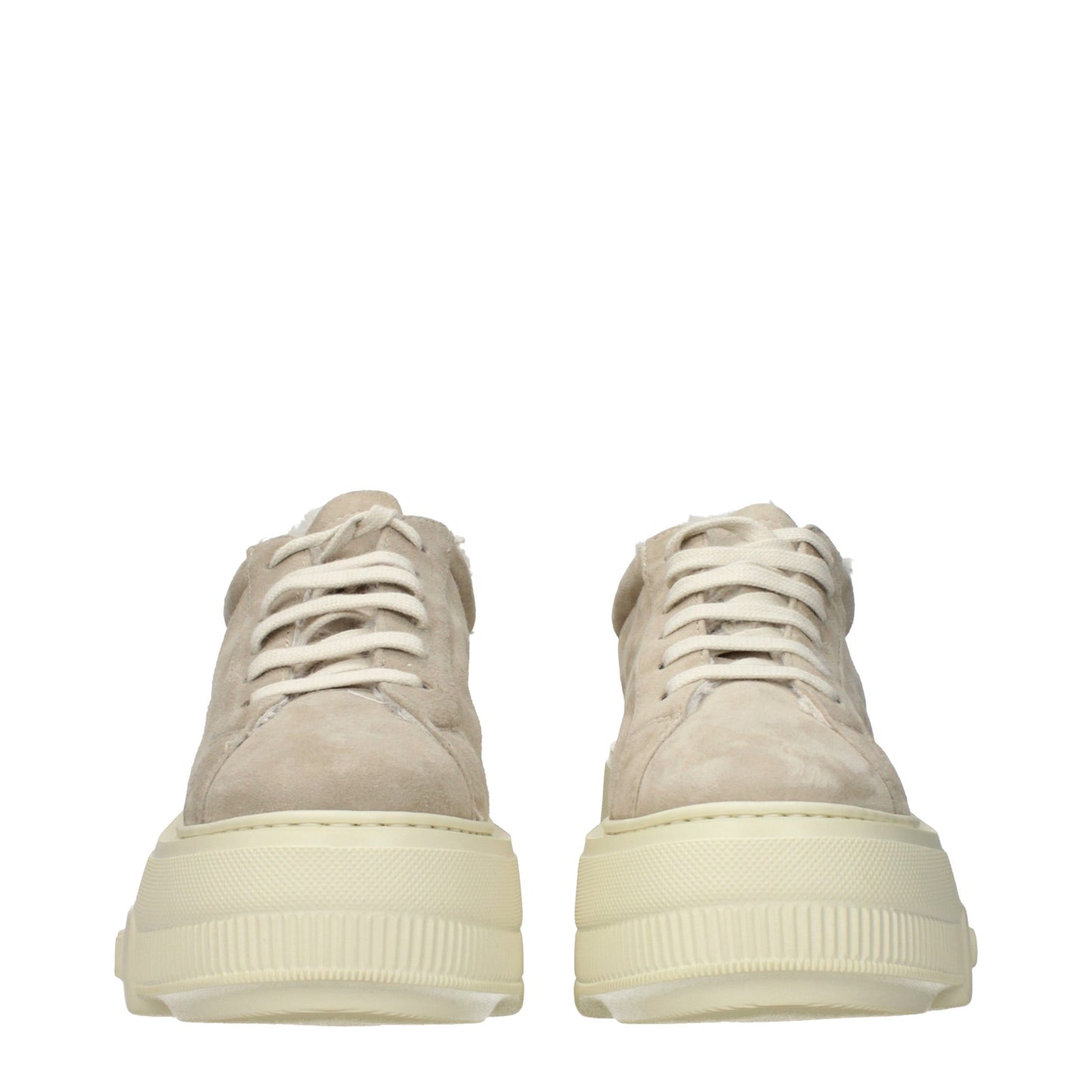 Casadei Beige Leather Chunky Sneakers Curated Luxury Accessories by Orvyn