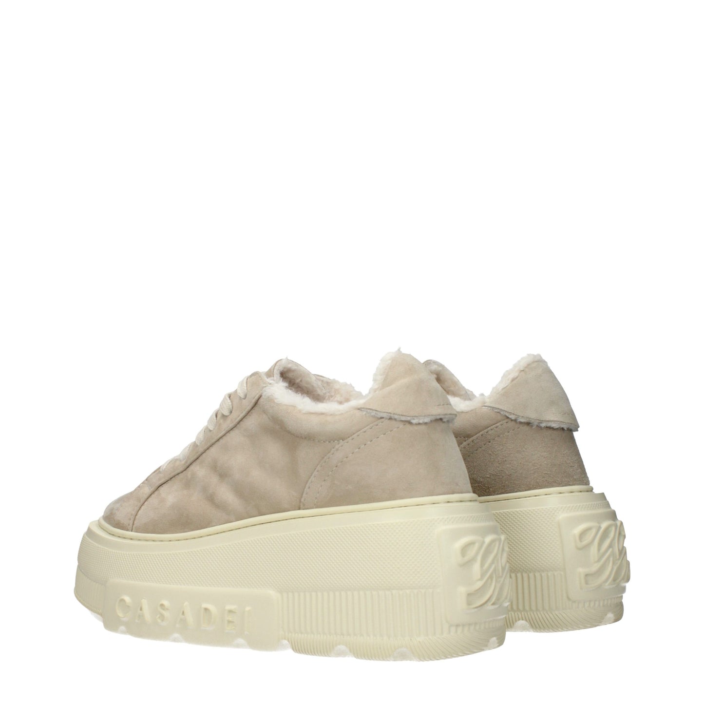 Casadei Beige Leather Chunky Sneakers Curated Luxury Accessories by Orvyn