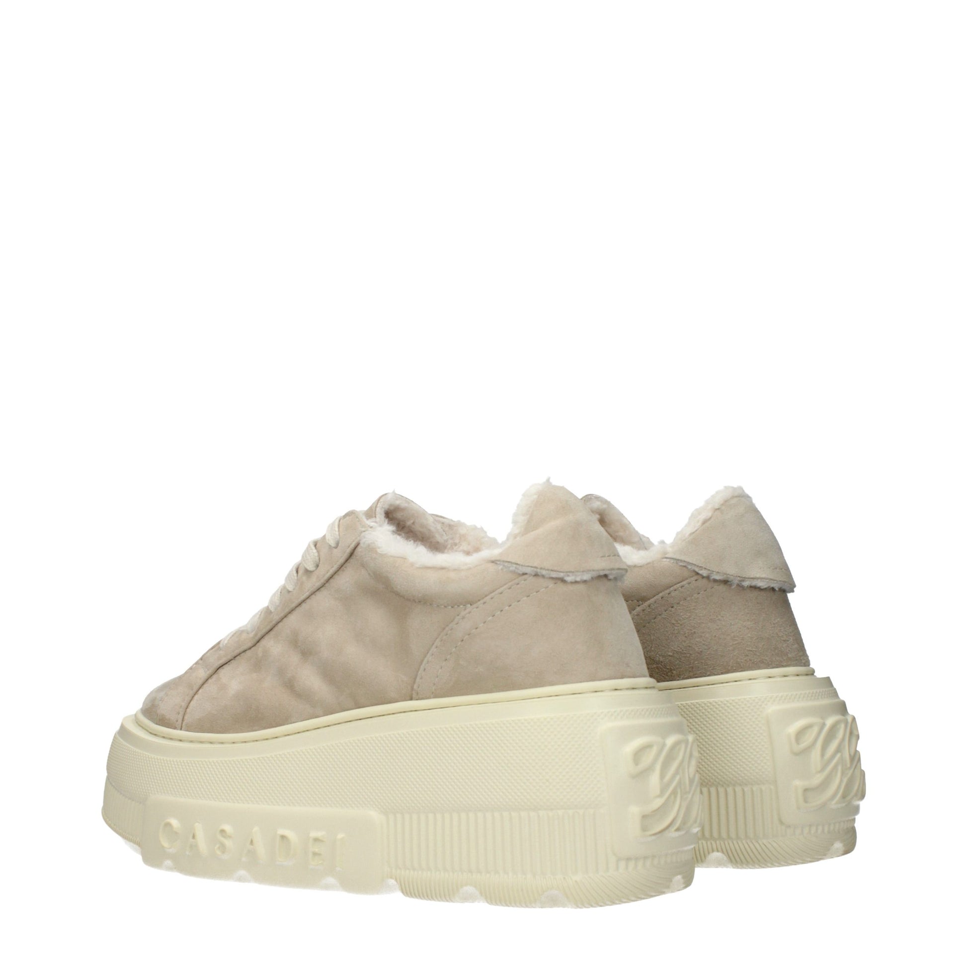 Casadei Beige Leather Chunky Sneakers Curated Luxury Accessories by Orvyn