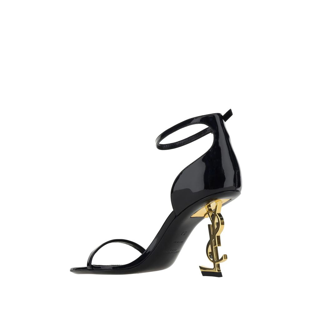 Saint Laurent Black Opyum Leather Sandals