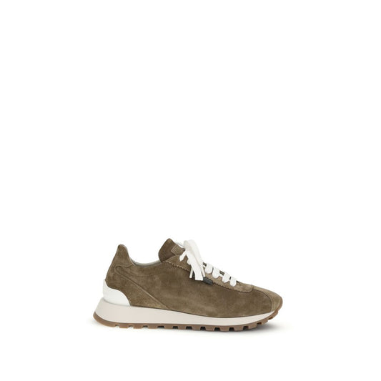 Brunello Cucinelli Brown Calf Leather Bos Taurus Platform Sneakers Curated Luxury Accessories by Orvyn