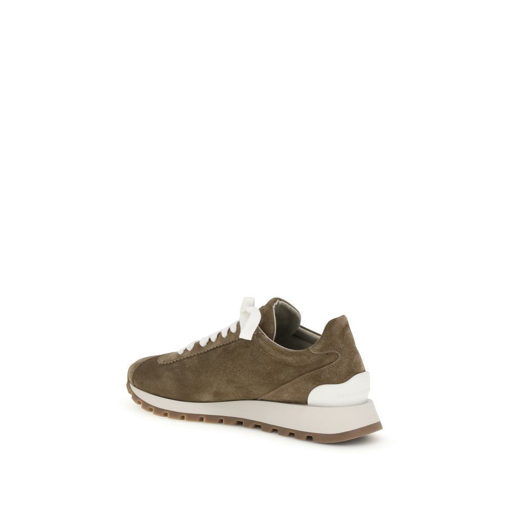 Brunello Cucinelli Brown Calf Leather Bos Taurus Platform Sneakers Curated Luxury Accessories by Orvyn