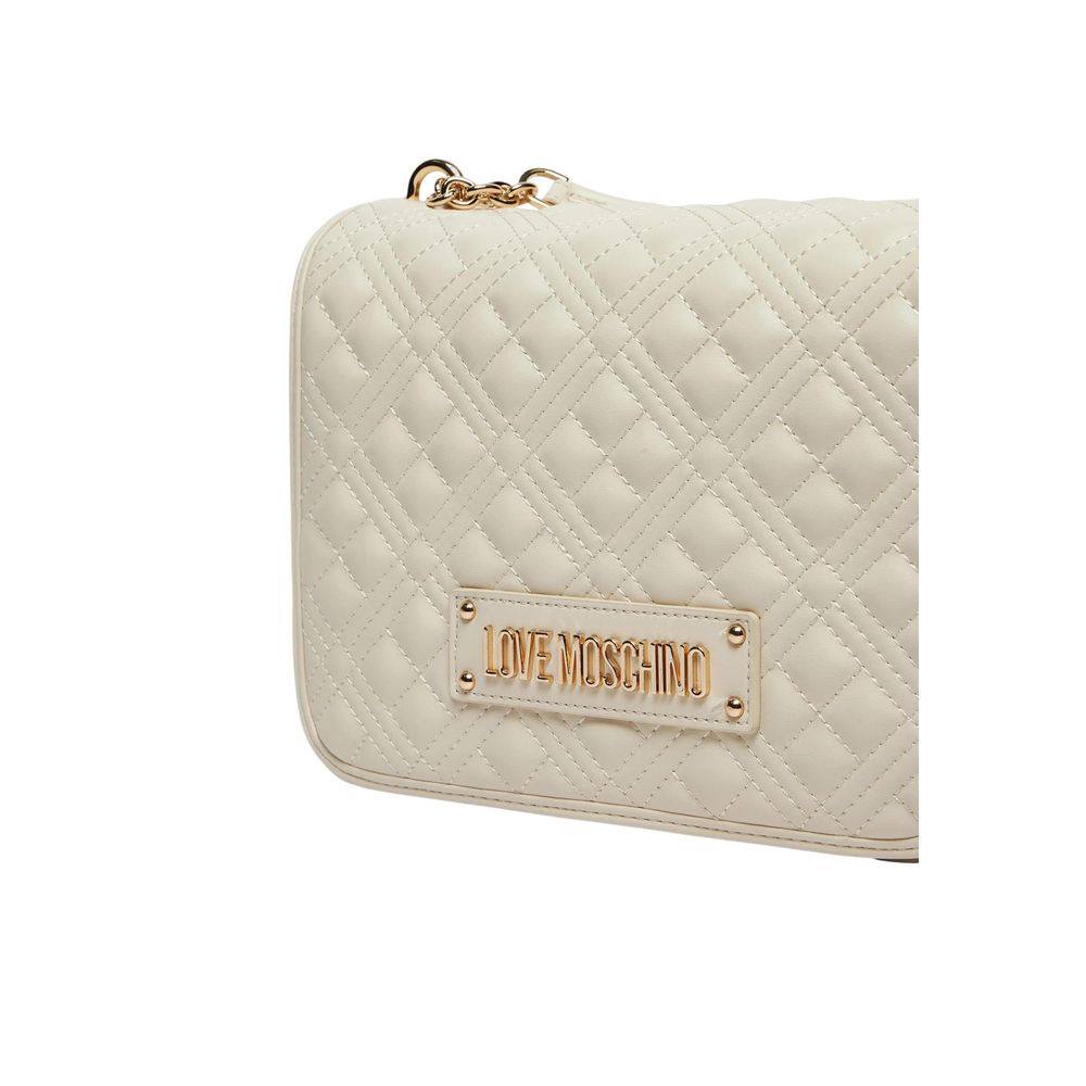 Love Moschino Beige Polyethylene Handbag Curated Luxury Accessories by Orvyn