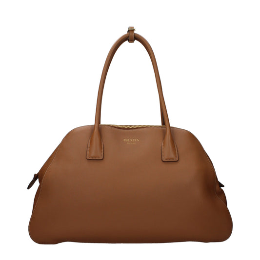 Prada Brown Soft Leather Tote Bag
