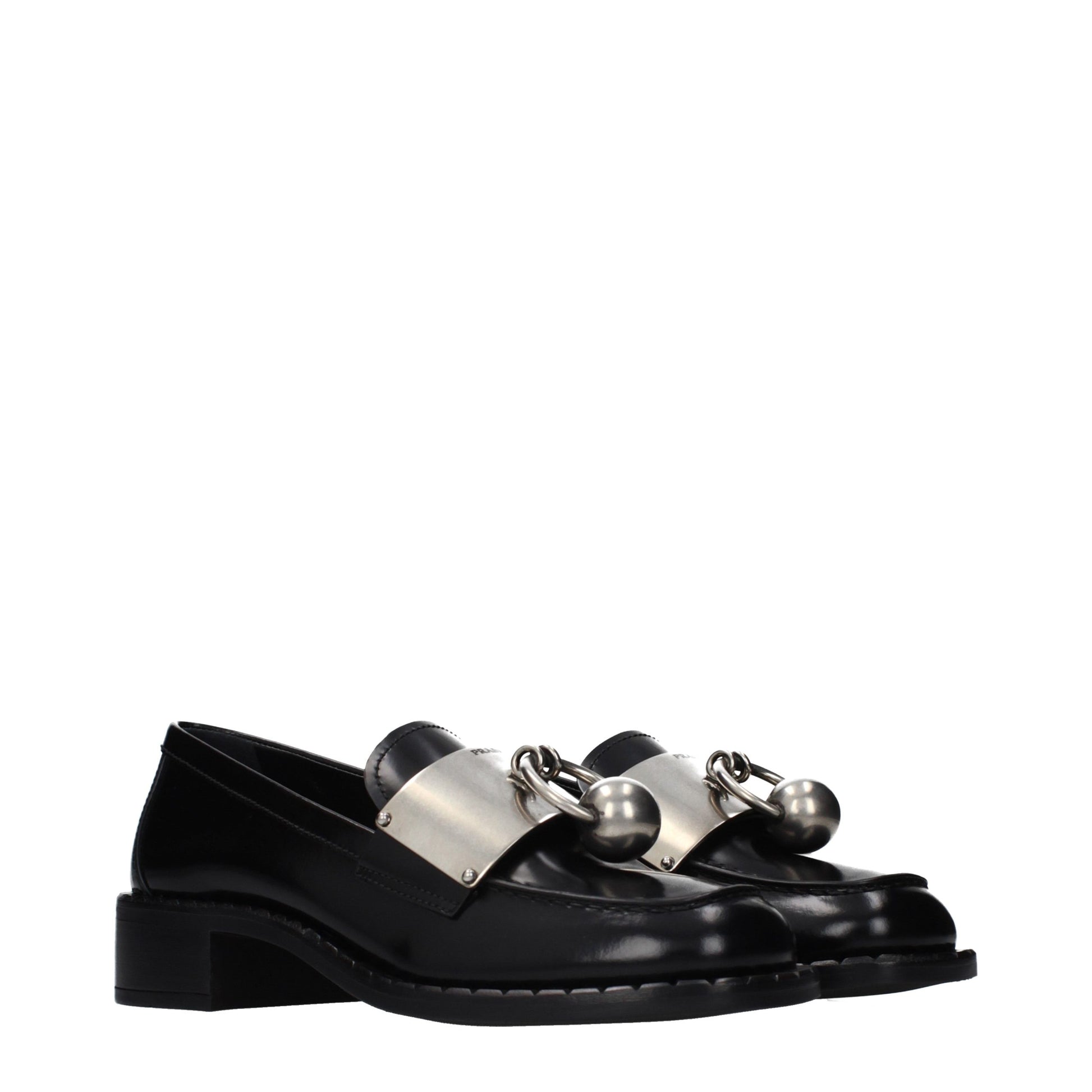 Prada Black Leather Slip-On Loafers Curated Luxury Accessories by Orvyn
