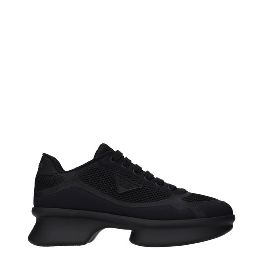 Prada Black Fabric Low Top Sneakers Curated Luxury Accessories by Orvyn